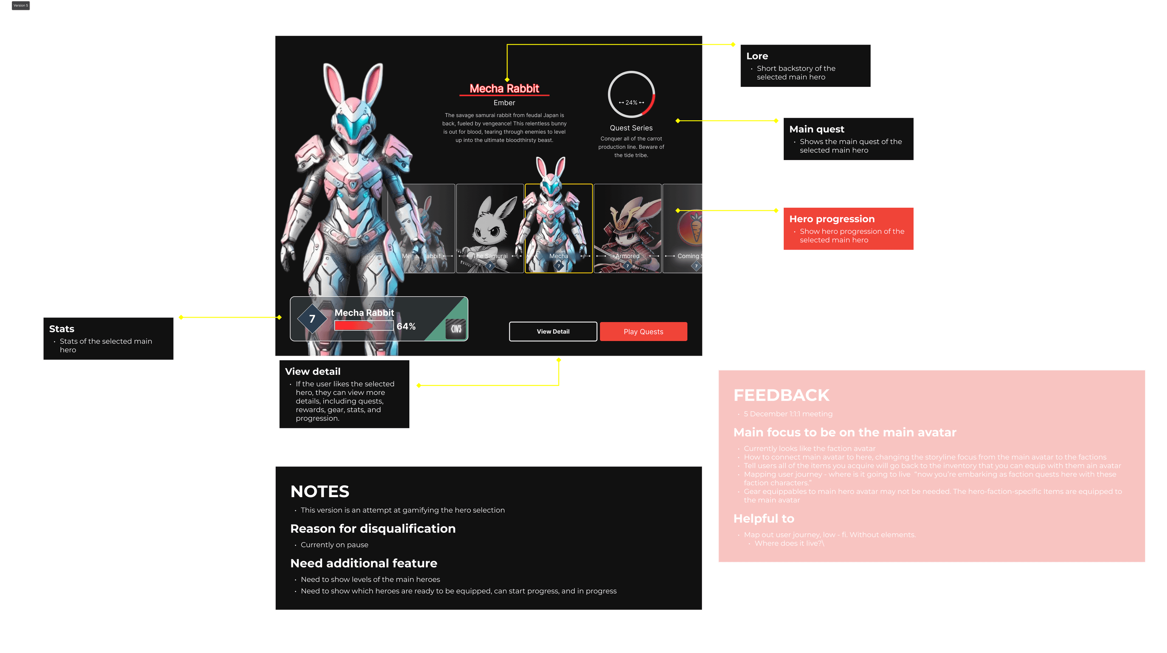 Game7 — Hero Progression concept 5 of 5 (gamified selection)