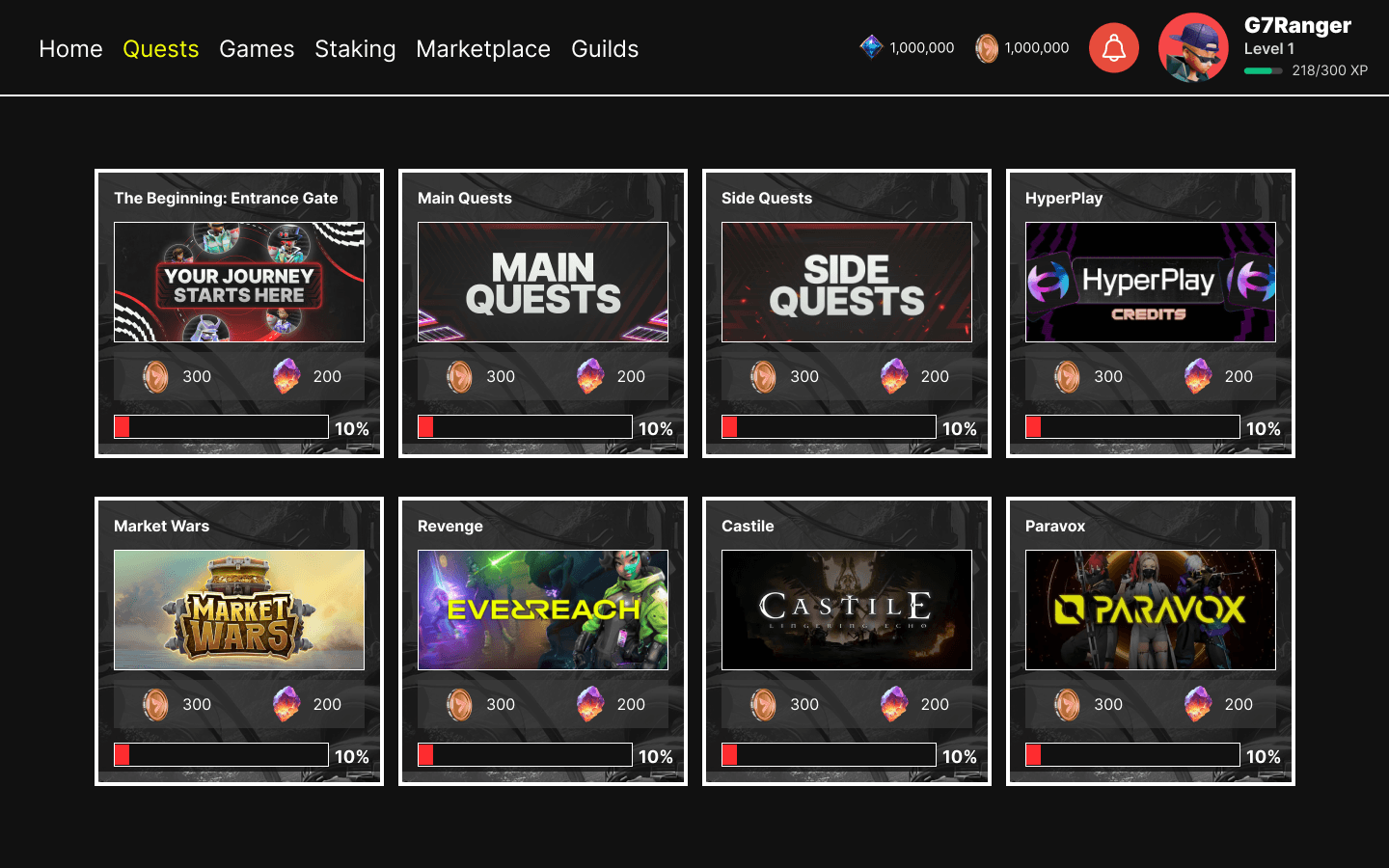 Game7 — Quests concept B (traditional grid)