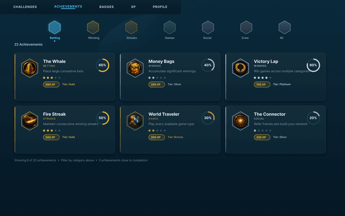 MonkeyTilt — Challenges grid