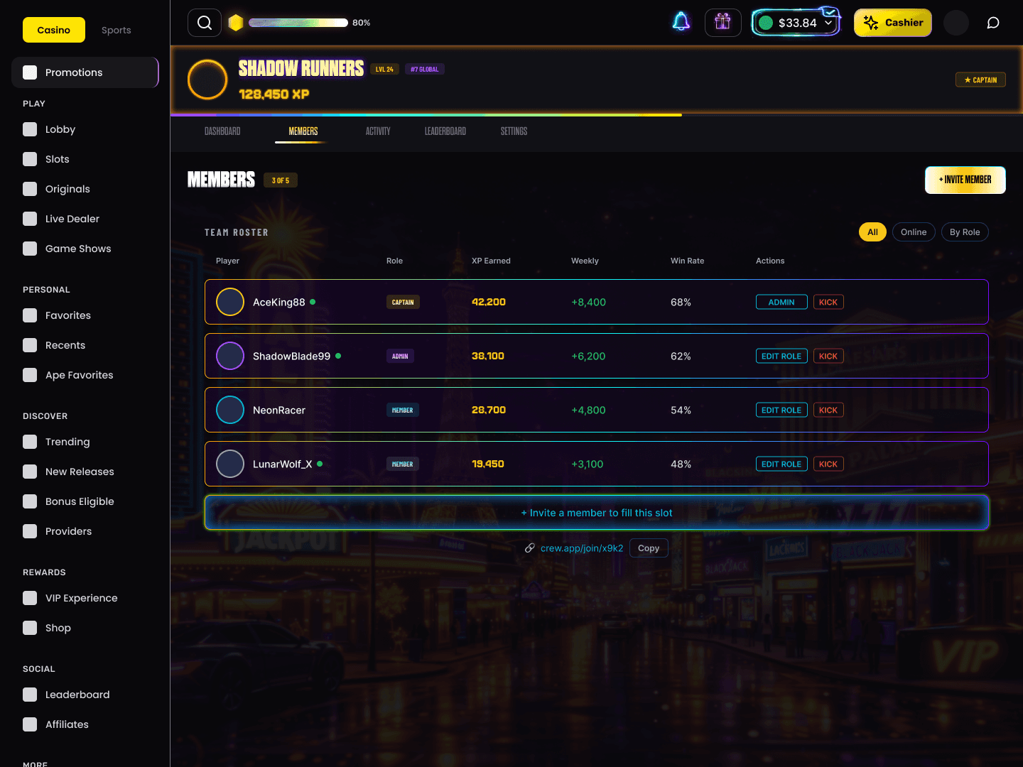 MonkeyTilt — Crew Management, members (desktop)