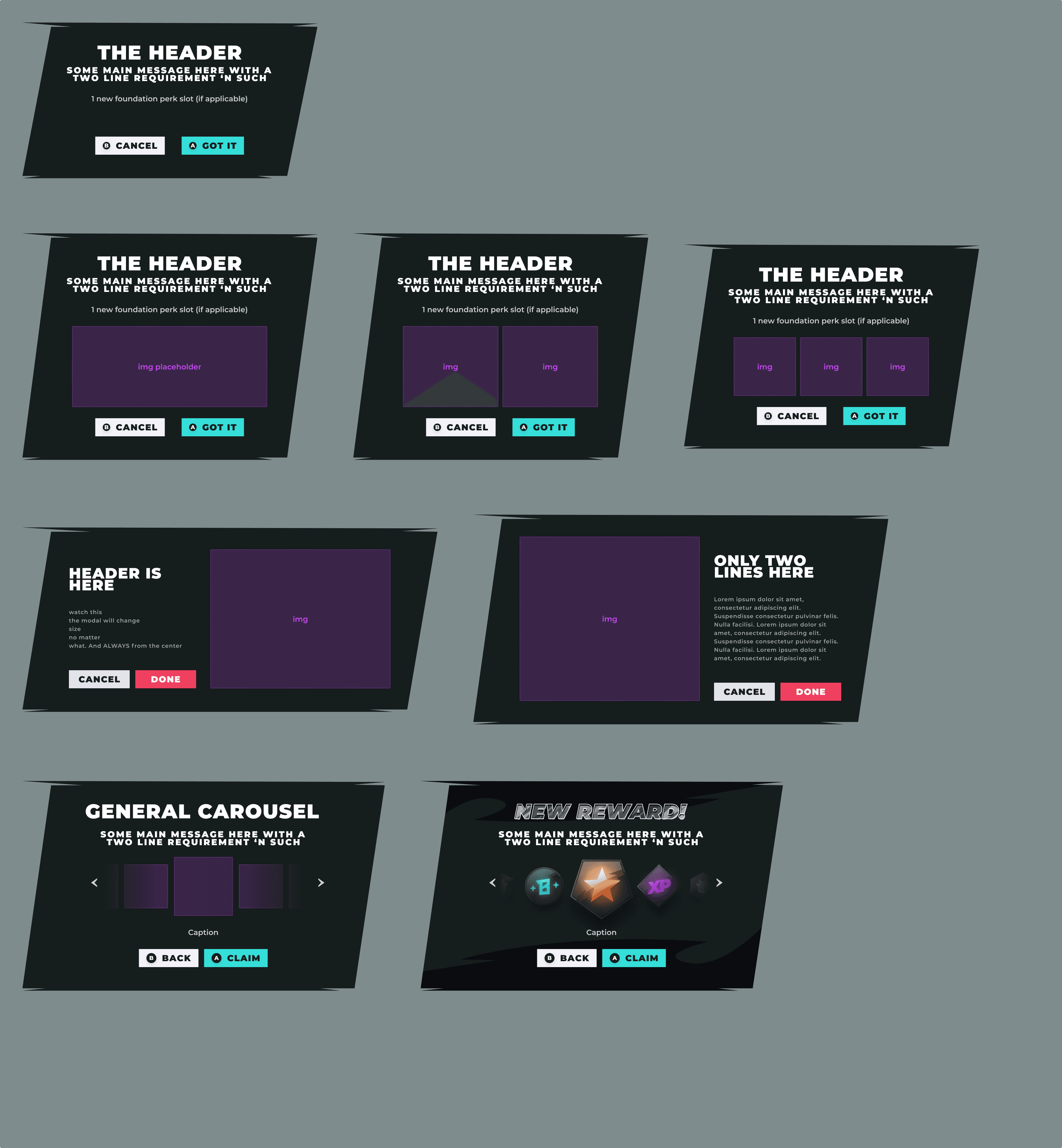 Mythical — UI modals